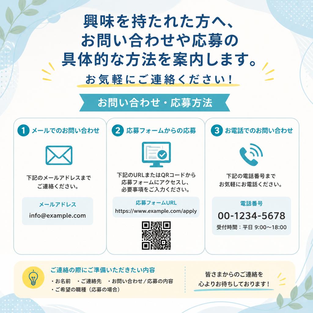お問い合わせ・応募方法