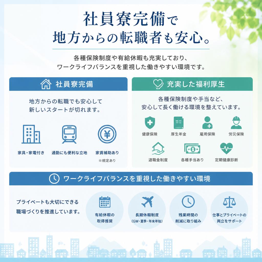 働きやすい環境と充実した福利厚生