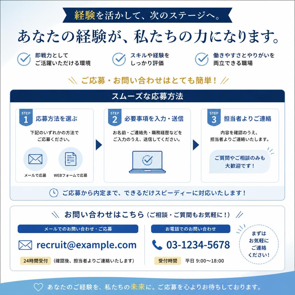 今すぐお問い合わせを！