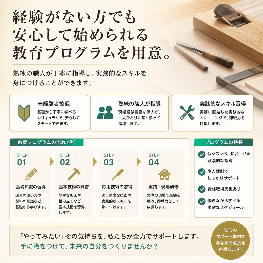 未経験者歓迎！充実の教育制度