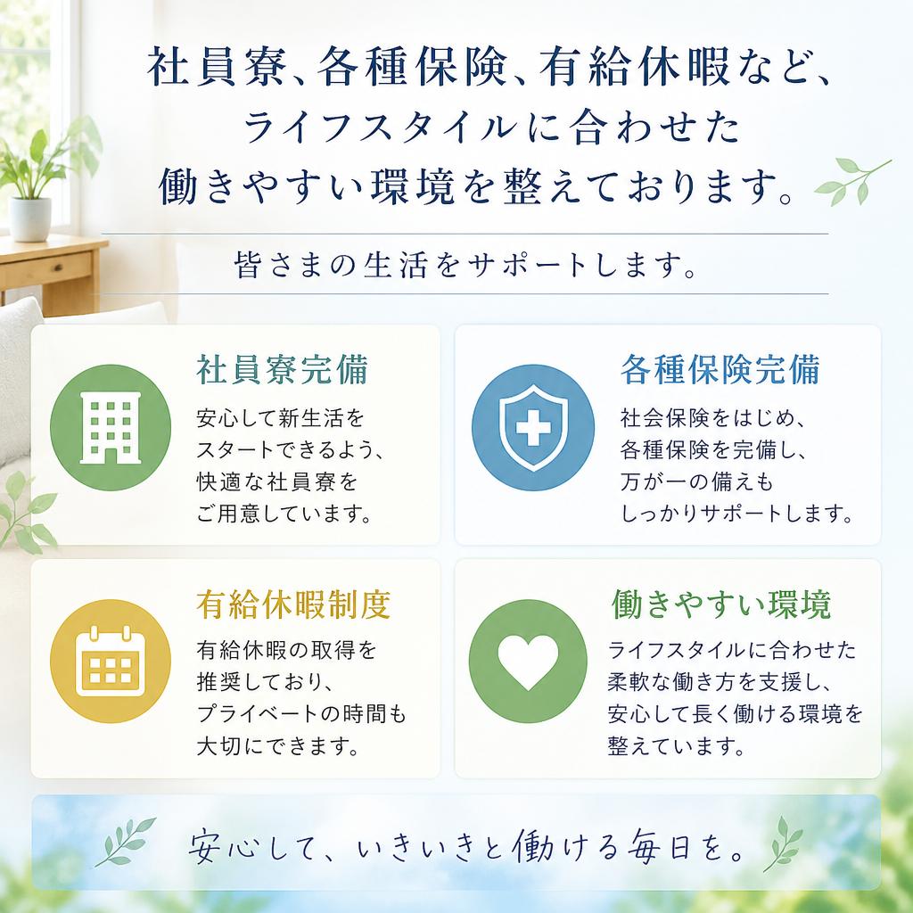 幅広い福利厚生