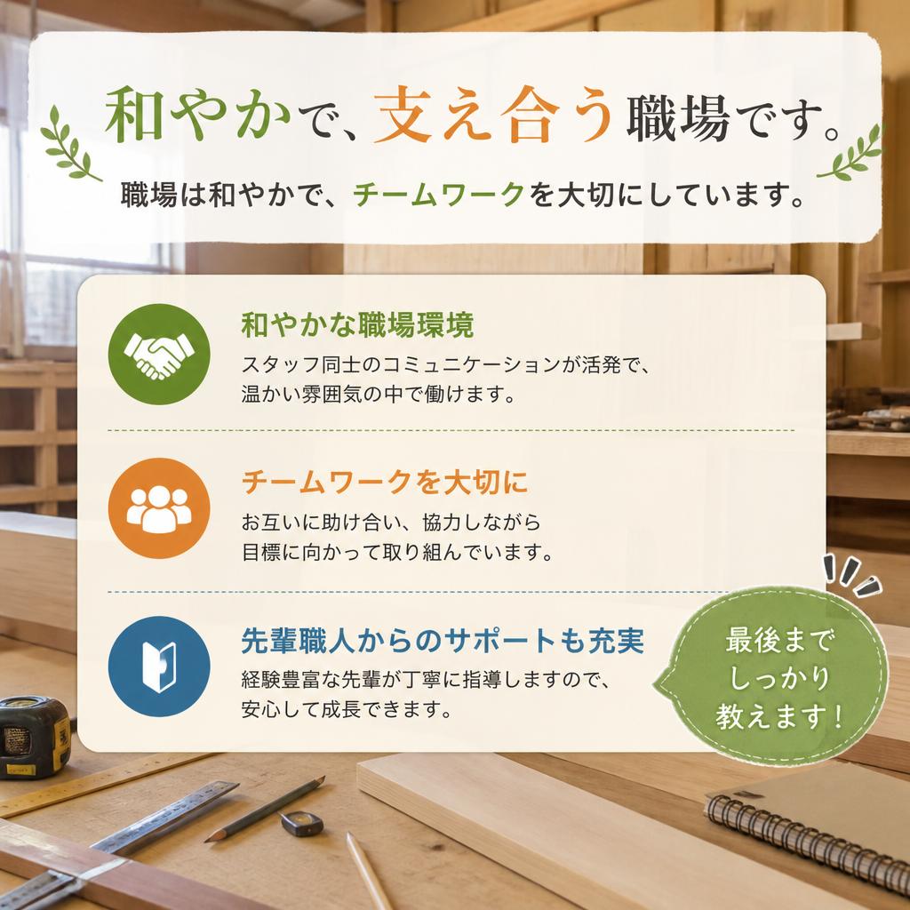 チームワークを重視した職場環境