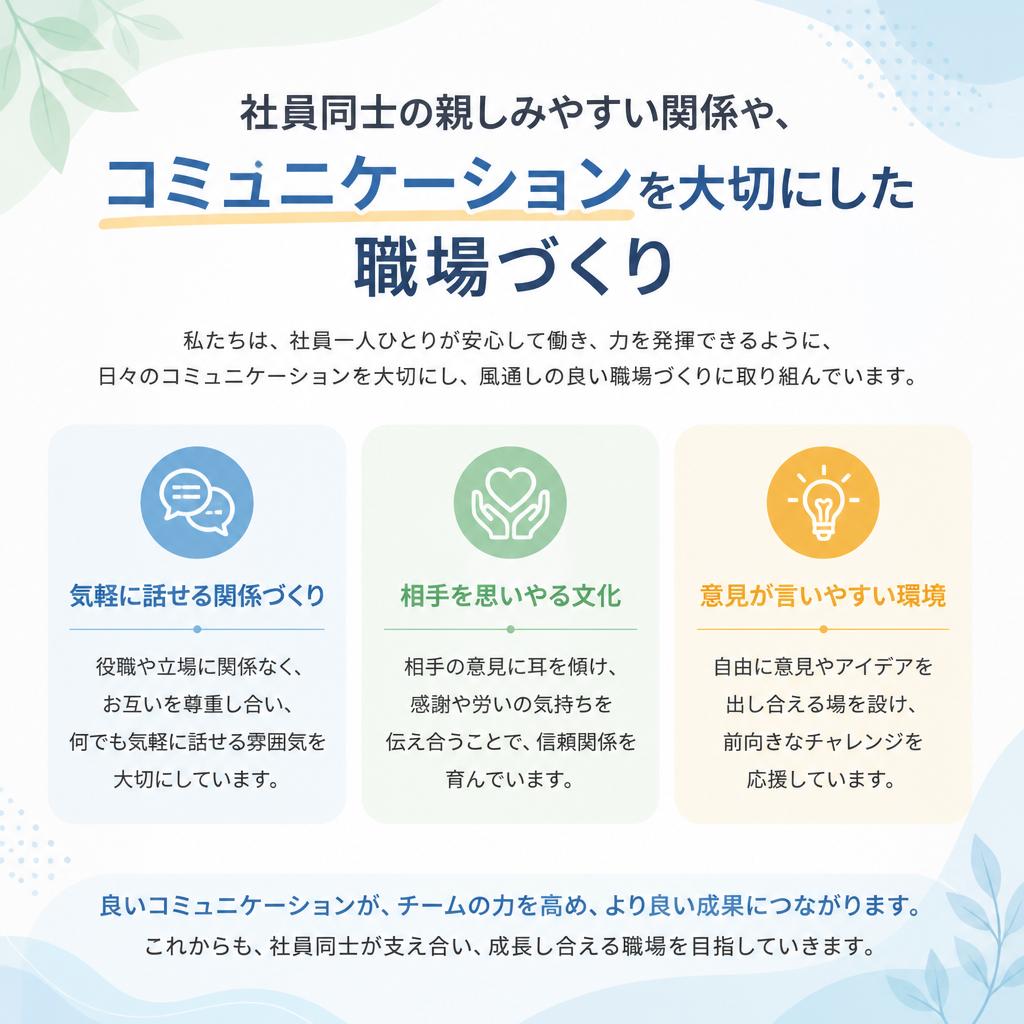 温かなチーム環境