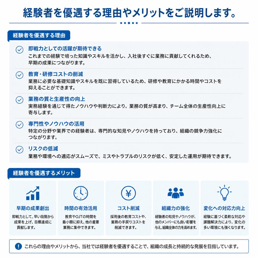 経験者優遇の理由