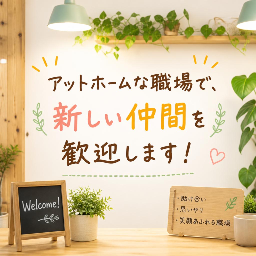 アットホームな職場で、新しい仲間を歓迎します！