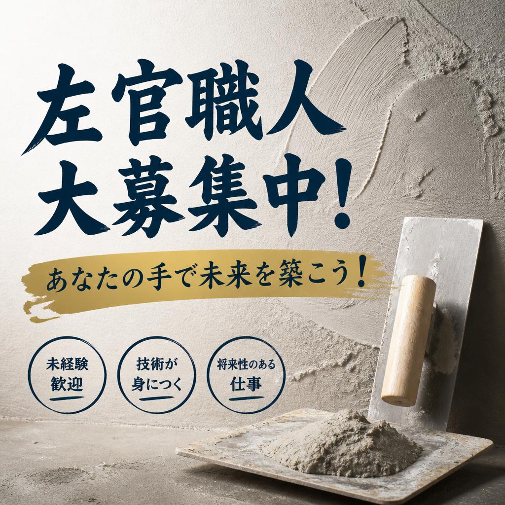 左官職人大募集中！あなたの手で未来を築こう！