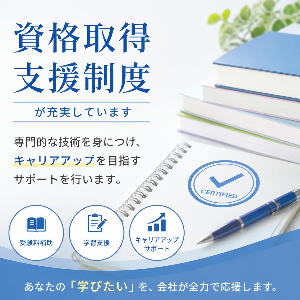 資格取得支援でさらなるステップアップ