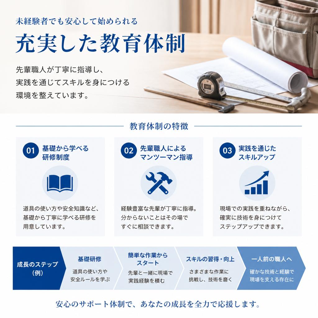 未経験者歓迎の教育体制