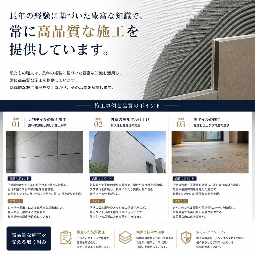 豊富な知識がもたらす施工品質